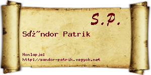 Sándor Patrik névjegykártya