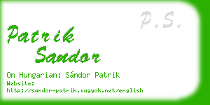 patrik sandor business card