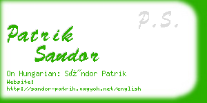 patrik sandor business card